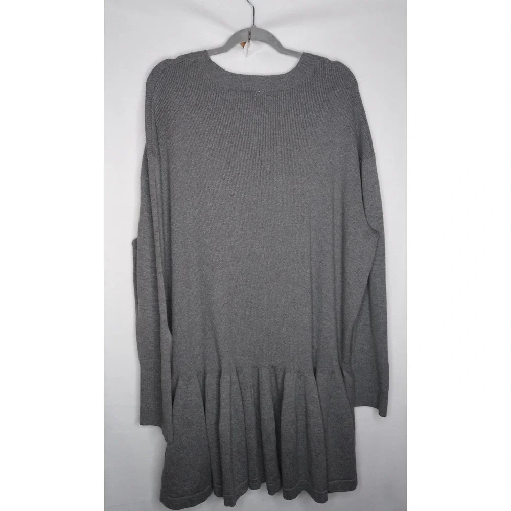 Free People‎ Time On My Side Sweater Dress NWT XL Gray Drop Waist Ribbed Mini